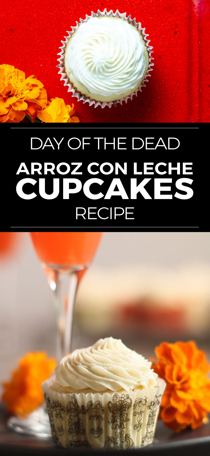 Day of the Dead recipe for arroz con leche cupcakes