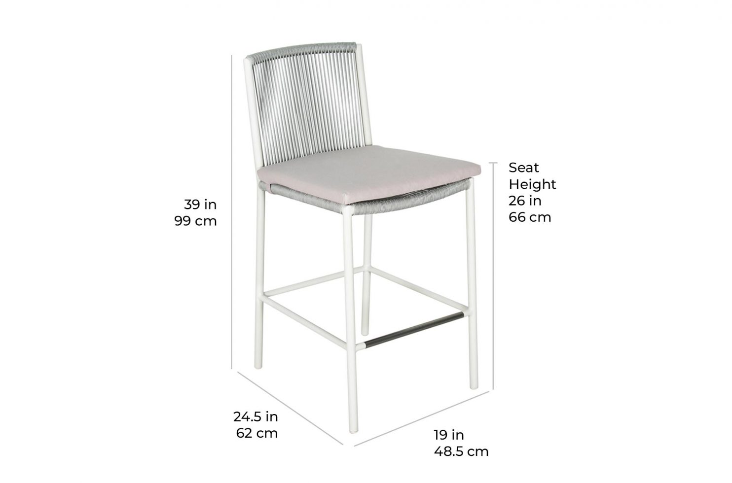 arch stockholm counter chair 620FT045P2 scale dims