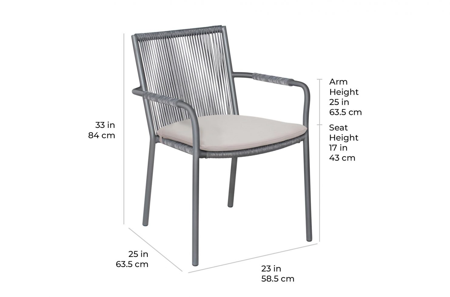 arch stockholm dining arm 620FT040P2 scale dims