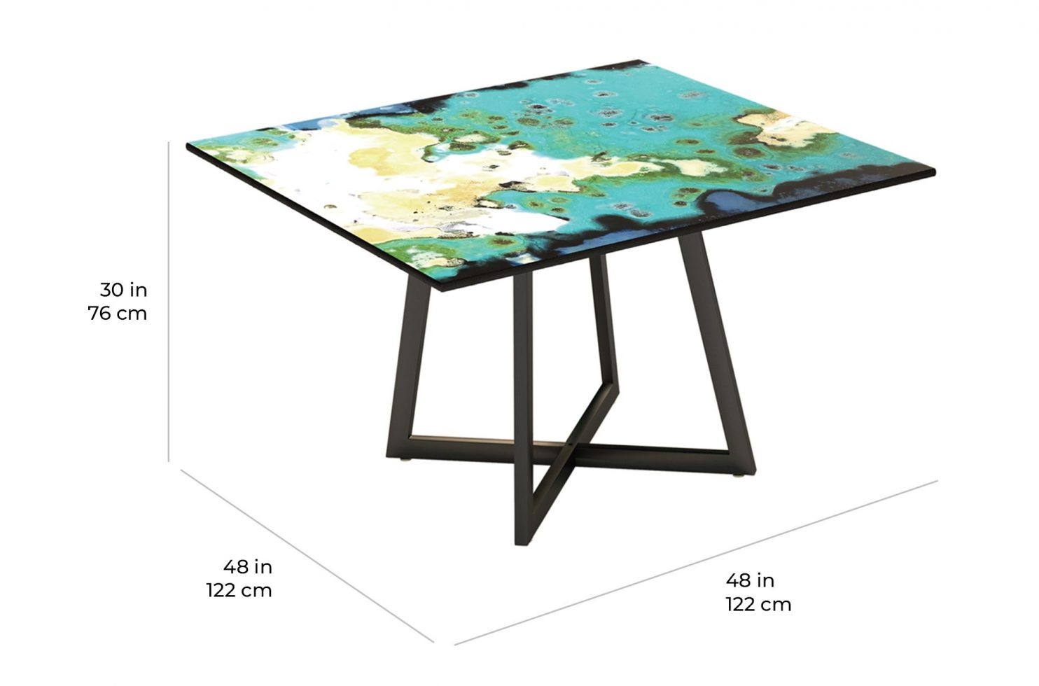 etna dining square 390FT006P2 scale dims