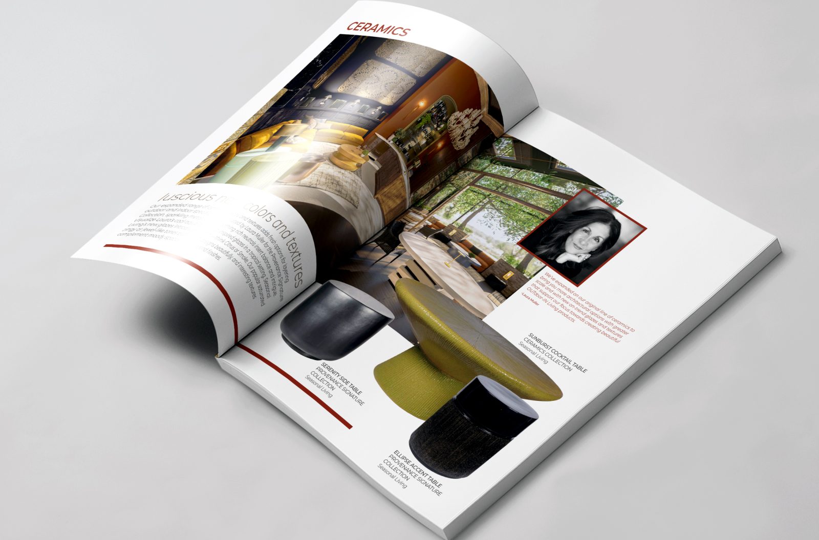 seasonal living 2023 ceramics brochure inside layout